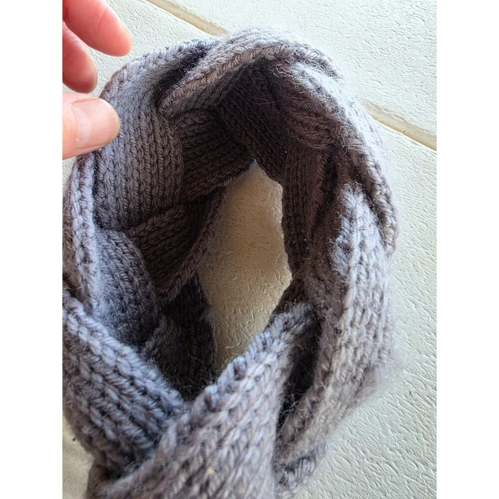 Women's Winter Chunky Knit Headbands Braided Knitted Ear Warmer Head Gray Small